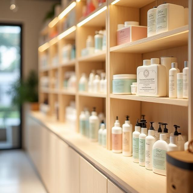 Shelves stocked with Northern Glow Naturals products ready for wholesale